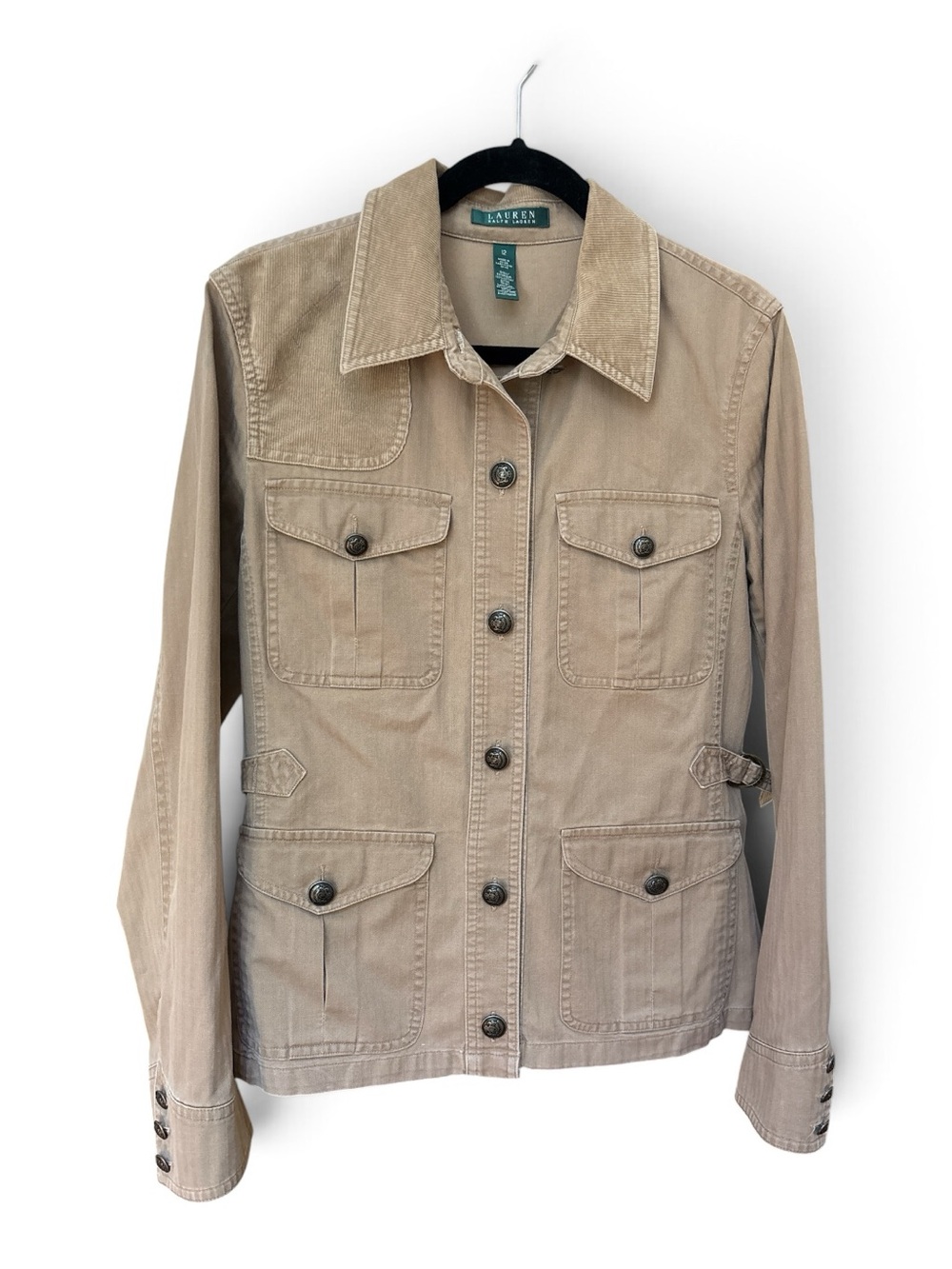 Ralph Lauren Vtg Y2K Khaki Utility Military Safari Jacket Large
